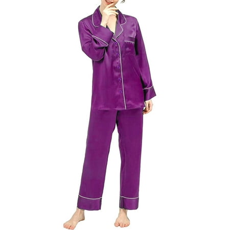 Aunavey Women Pajamas Set Notch Collar Soft Sleepwear Pjs Short Sleeve Button Down Nightwear with Long Pants
Aunavey Women Pajamas Set Notch Collar Soft Sleepwear Pjs Short Sleeve Button Down Nightwear with Long Pants