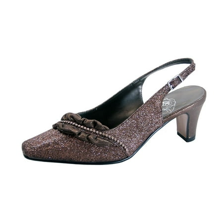 FLORAL Bloom Women Wide Width Falbala Trim With Rhinestone Slingback Shoes BRONZE 6
FLORAL Bloom Women Wide Width Falbala Trim With Rhinestone Slingback Shoes BRONZE 6
