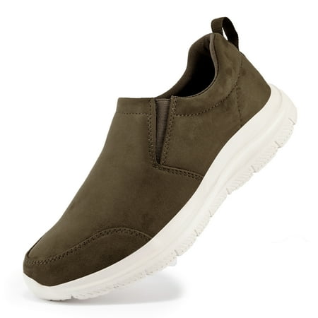 TIOSEBON Men s Light Comfortable Slip On Casual Shoes Brown US9