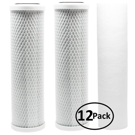12-Pack Replacement for Filter Kit for AquaFX Octo-50-DI RO System - Includes Carbon Block Filters & Polypropylene Sediment Filter - Denali Pure Brand 
12-Pack Replacement for Filter Kit for AquaFX Octo-50-DI RO System - Includes Carbon Block Filters & Polypropylene Sediment Filter - Denali Pure Brand