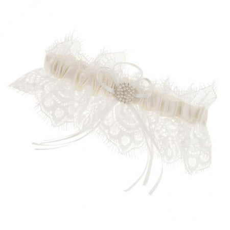 2x Wedding Lace Bow Garter Keep&Throw Stretchy Pearls Satin Garter