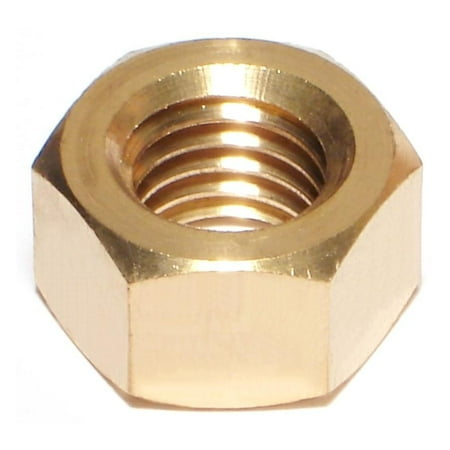 5/8 -11 Brass Coarse Thread Finished Hex Nuts (6 pcs.)
