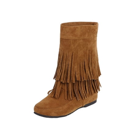 Sanviglor Ladies Ankle Boots Mid Calf Fringe Boot Tassel Fashion Booties Daily Lightweight Non-slip Winter Shoes Comfort Pull On Short Bootie Yellow 4.5
Sanviglor Ladies Ankle Boots Mid Calf Fringe Boot Tassel Fashion Booties Daily Lightweight Non-slip Winter Shoes Comfort Pull On Short Bootie Yellow 4.5
