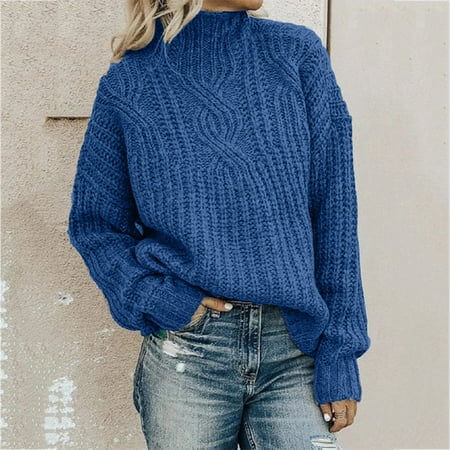 Juebong Womens Lightweight Outwear Sweatshirt Stretch Athletic Long Sleeve Sweater Loose Turtleneck Knitting Sweater Blue L
Juebong Womens Lightweight Outwear Sweatshirt Stretch Athletic Long Sleeve Sweater Loose Turtleneck Knitting Sweater Blue L