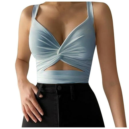 ZXHACSJ Fashion Womens Sexy Taping Splicing V-Neck Taping Backless Wrap Bra Top Blue M
ZXHACSJ Fashion Womens Sexy Taping Splicing V-Neck Taping Backless Wrap Bra Top Blue M