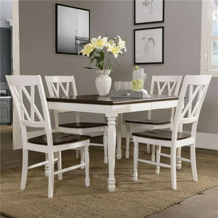 5 Piece Shelby Dining Set, White