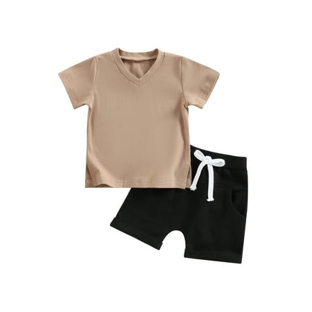 Toddler Baby Boys Summer Clothes Shorts Sets Solid Color Short Sleeve Tops + Elastic Drawstring Pants Outfit
Toddler Baby Boys Summer Clothes Shorts Sets Solid Color Short Sleeve Tops + Elastic Drawstring Pants Outfit