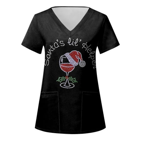 TAIAOJING Women Scrubs Top Workwear Casual Christmas Print Short Sleeve Pocket Loose Caring Workwear
TAIAOJING Women Scrubs Top Workwear Casual Christmas Print Short Sleeve Pocket Loose Caring Workwear