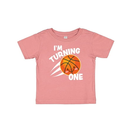 Inktastic I m Turning One with Basketball Gift Baby Boy or Baby Girl T-Shirt