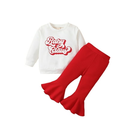 Gwiyeopda Toddler Baby Girl 2Pcs Christmas Outfits Long Sleeve Pullover Tops and Ribbed Flare Pants Set
Gwiyeopda Toddler Baby Girl 2Pcs Christmas Outfits Long Sleeve Pullover Tops and Ribbed Flare Pants Set