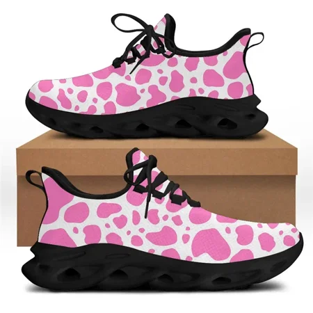 Cute Black And Pink Cow Print Women Fashion Lace-up Sneaker 2024 Brand Designer Flex Control Non-slip Vulcanized Shoe
Cute Black And Pink Cow Print Women Fashion Lace-up Sneaker 2024 Brand Designer Flex Control Non-slip Vulcanized Shoe