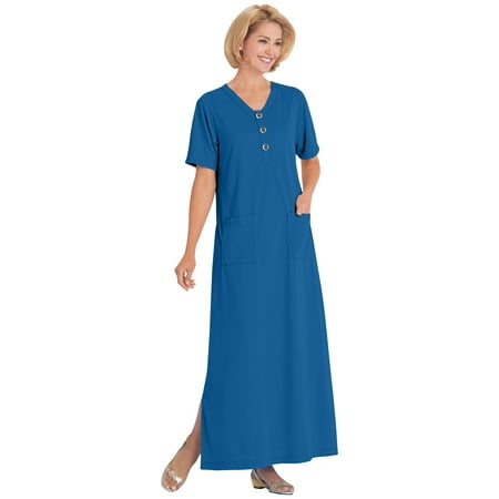 AmeriMark Womens Caftan Loungwear House Dress Long Nightgown V Neck with Pockets Navy 2X
AmeriMark Womens Caftan Loungwear House Dress Long Nightgown V Neck with Pockets Navy 2X