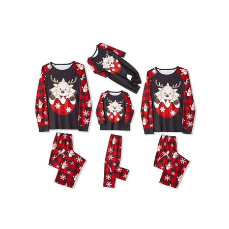 AMILIEe Christmas Pajamas for Family Long Sleeve Elk Print Tops + Plaid Pants Set Sleepwear
AMILIEe Christmas Pajamas for Family Long Sleeve Elk Print Tops + Plaid Pants Set Sleepwear