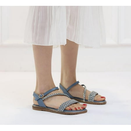 BottleZi 36-42 Strappy Rhinestone Open Toe Flat Sandals Large snap on sandals Women s 2023 Summer New Simple Knit Sandals Casual Flat Roman Women s Shoes
BottleZi 36-42 Strappy Rhinestone Open Toe Flat Sandals Large snap on sandals Women s 2023 Summer New Simple Knit Sandals Casual Flat Roman Women s Shoes