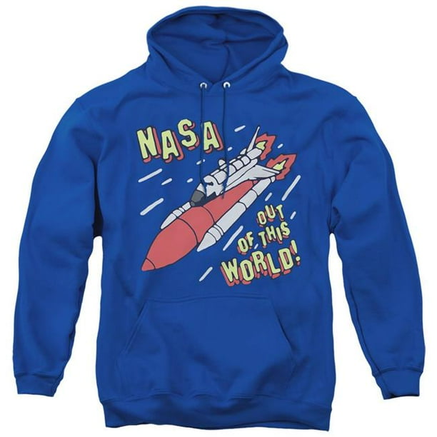Trevco Sportswear NASA142-AFTH-3 NASA & Out of this World-Adult Pull-Over Hoodie, Royal Blue - Large