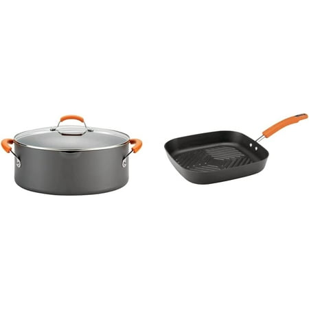 Brights Hard Anodized Nonstick Pasta Pot / Stockpot / Stock Pot - 8 Quart Gray & Brights Hard Anodized Nonstick Square Griddle Pan/Grill 11 Inch Gray with Orange Handles
Brights Hard Anodized Nonstick Pasta Pot / Stockpot / Stock Pot - 8 Quart Gray & Brights Hard Anodized Nonstick Square Griddle Pan/Grill 11 Inch Gray with Orange Handles