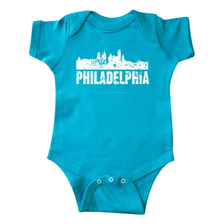 Inktastic Philadelphia Skyline Grunge Gift Baby Boy or Baby Girl Bodysuit