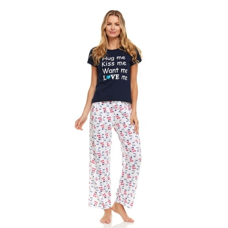 Lati Fashion Women Pants Pajamas set 100% Cotton Short Sleeve Female Pajamas Set Navy Blue Size xx-Large
Lati Fashion Women Pants Pajamas set 100% Cotton Short Sleeve Female Pajamas Set Navy Blue Size xx-Large