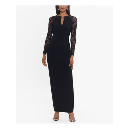 B&A BY BETSY & ADAM Womens Black Stretch Lace Sequined Zippered Slitted Lined Long Sleeve Keyhole Full-Length Formal Gown Dress 12
B&A BY BETSY & ADAM Womens Black Stretch Lace Sequined Zippered Slitted Lined Long Sleeve Keyhole Full-Length Formal Gown Dress 12