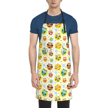 Adobk Aprons Adjustable Bib Aprons with 2 Pockets Cooking Kitchen Chef Apron for Women and Men-Men-Colorful Owls 1
Adobk Aprons Adjustable Bib Aprons with 2 Pockets Cooking Kitchen Chef Apron for Women and Men-Men-Colorful Owls 1