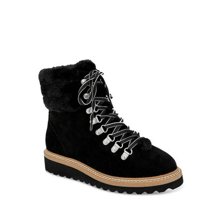Splendid Women s Evita Suede Faux Fur Trim Wedge Hiker Booties