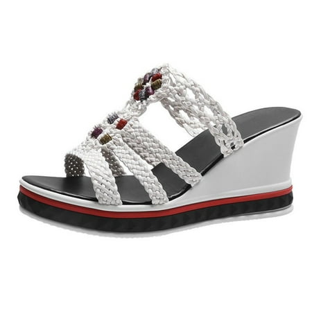 Women s Sandals Slope Heel Fashionable and Generous Retro Style Convenient Outer Wear Sandals for Women 40 White
Women s Sandals Slope Heel Fashionable and Generous Retro Style Convenient Outer Wear Sandals for Women 40 White