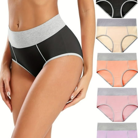 5pcs Colorblock Briefs Breathable High Waist Cotton Intimates Panties Women‘s Lingerie & Underwear
5pcs Colorblock Briefs Breathable High Waist Cotton Intimates Panties Women‘s Lingerie & Underwear