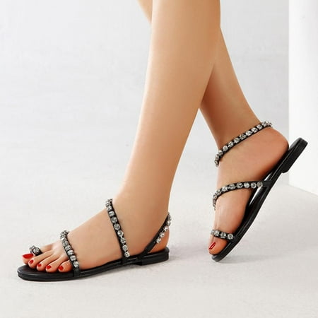 Homedles Sandals for Women- Shoes Diamond Chain Slip-on Slippers Flat Heel Casual Beach Roman Style Sandals Black 36
Homedles Sandals for Women- Shoes Diamond Chain Slip-on Slippers Flat Heel Casual Beach Roman Style Sandals Black 36