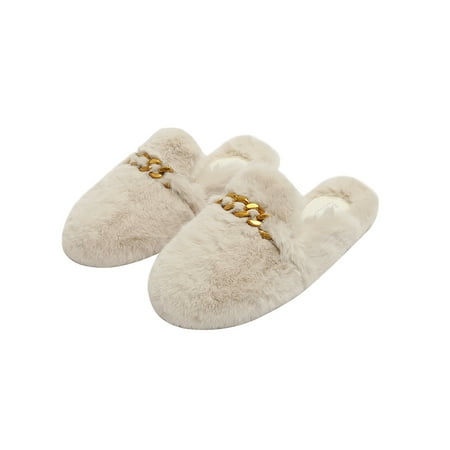 Colisha Womens Solid Color Metal Chain Flat Plush Slippers Closed Toe Anti-slip Warm Shoes
Colisha Womens Solid Color Metal Chain Flat Plush Slippers Closed Toe Anti-slip Warm Shoes