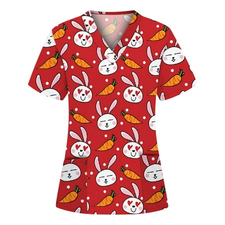 Fragarn Scrub Top Women Lace-up V Neck Cartoon Pattern Tops Nursing Working Uniform Short Sleeve T-Shirts
Fragarn Scrub Top Women Lace-up V Neck Cartoon Pattern Tops Nursing Working Uniform Short Sleeve T-Shirts