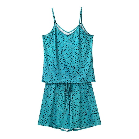 Womens Pajama Sets 2 Piece Casual V Neck Leopard Print Cami Tops and Drawstring Shorts Lounge Sets Pjs Sleepwear Ladies Clothes
Womens Pajama Sets 2 Piece Casual V Neck Leopard Print Cami Tops and Drawstring Shorts Lounge Sets Pjs Sleepwear Ladies Clothes