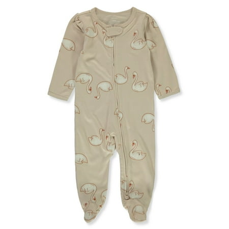 Carter s Baby Girls Swan Footed Coveralls - brown newborn (Newborn)