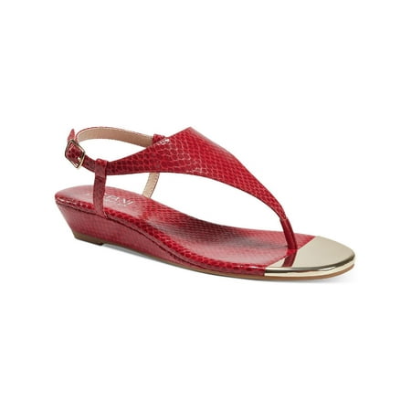 Alfani Womens Tinley Snake Print Thong Wedge Sandals