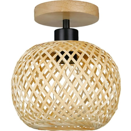 Ceiling Light Fixture Bamboo Woven Light Fixture Retro Rustic Ceiling Lamp for Home
Ceiling Light Fixture Bamboo Woven Light Fixture Retro Rustic Ceiling Lamp for Home