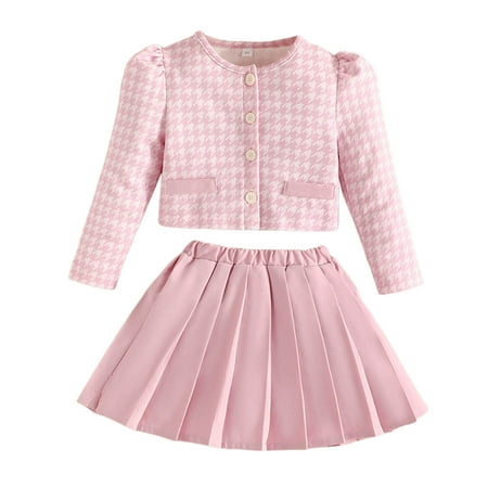 Toddler Girls Outfits Holiday Outfits Spring Winter Long Sleeve Pink Plaid Coat Skirt 2Pcs Set Fall Girls Clothings 4 Years-5 Years
Toddler Girls Outfits Holiday Outfits Spring Winter Long Sleeve Pink Plaid Coat Skirt 2Pcs Set Fall Girls Clothings 4 Years-5 Years