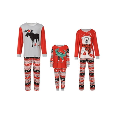 Christmas Family Matching Pajamas Sets Round Neck Long Sleeve Cartoon printing Pullover + Color Block Pants
Christmas Family Matching Pajamas Sets Round Neck Long Sleeve Cartoon printing Pullover + Color Block Pants