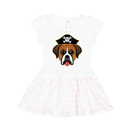 Inktastic Boxer Dog Funny Pirate Gift Toddler Girl Dress