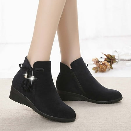 Juebong Christmas Gifts Women s Winter Warmer Fashion Wedges Middle Heel Boots Slouchy Side Zipper Boots Black 7
Juebong Christmas Gifts Women s Winter Warmer Fashion Wedges Middle Heel Boots Slouchy Side Zipper Boots Black 7