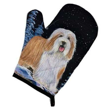 Starry Night Bearded Collie Oven Mitt