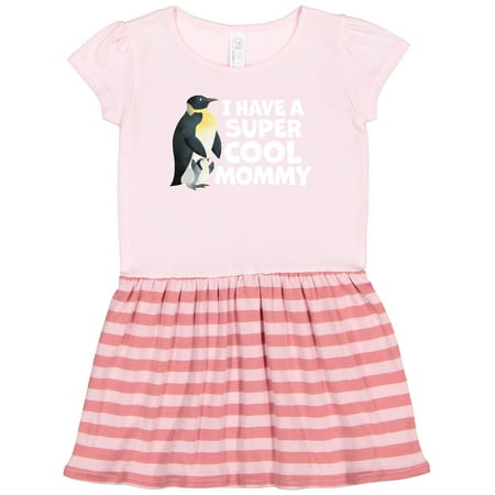 Inktastic I Have a Super Cool Mommy Penguins Gift Toddler Girl Dress