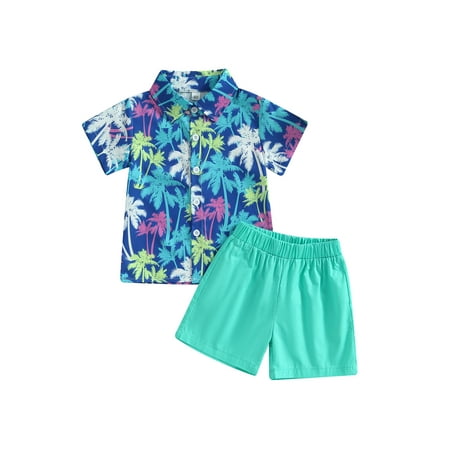Diconna Kid Boy Pants Suit Short Sleeve Lapel Watermelon/ Coconut Tree Print Shirt + Short Trousers Outfit Coconut Tree 1-2 Years
Diconna Kid Boy Pants Suit Short Sleeve Lapel Watermelon/ Coconut Tree Print Shirt + Short Trousers Outfit Coconut Tree 1-2 Years