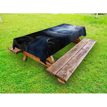 Nature Outdoor Tablecloth Thunderstorm over Road Vibrant Strong Beam Before the Sky Blows Weather Image Decorative Washable Fabric Picnic Tablecloth 58 X 104 Inches Dark Blue Grey by Ambesonne
Nature Outdoor Tablecloth Thunderstorm over Road Vibrant Strong Beam Before the Sky Blows Weather Image Decorative Washable Fabric Picnic Tablecloth 58 X 104 Inches Dark Blue Grey by Ambesonne