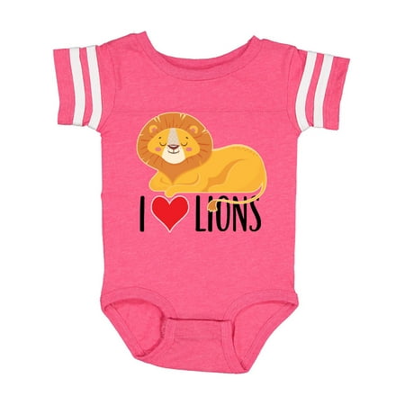 Inktastic I Love Lions Gift Baby Boy or Baby Girl Bodysuit