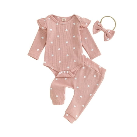 jaweiwi Baby Toddler Girls 3Pcs Fall Outfits 0 3M 6M 12M 18M Long Sleeve Heart Print Romper + Pants + Headband Set Infant Clothes
jaweiwi Baby Toddler Girls 3Pcs Fall Outfits 0 3M 6M 12M 18M Long Sleeve Heart Print Romper + Pants + Headband Set Infant Clothes