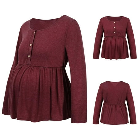 Tejiojio Maternity/Labor/Nursing Clothing Clearance Women Maternity Clothes Solid Color Long Sleeve Top Round Neck Leisure Tops
Tejiojio Maternity/Labor/Nursing Clothing Clearance Women Maternity Clothes Solid Color Long Sleeve Top Round Neck Leisure Tops