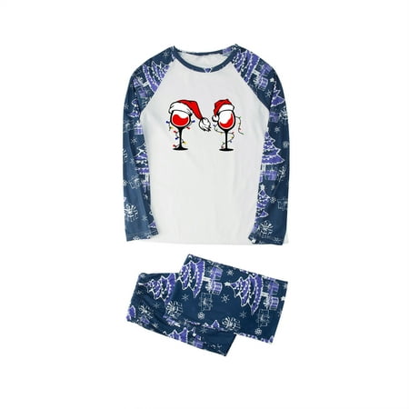 Jeborah Parent-Child Warm Christmas Set Printed Home Wear Pajamas Two-Piece Dad Set Clearance Under 4730