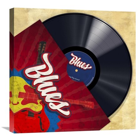 Global Gallery Steven Hill,'Vinyl Club, Blues' Stretched Canvas Artwork