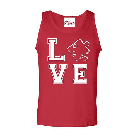 Love Puzzle Piece White Men's Tank Top Autism Awareness Tank Tops