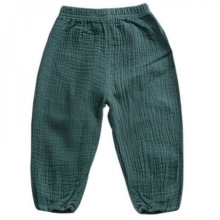 Greyghost Toddler Clothing Spring Autumn Unisex Kids Lantern Harem Pants Full Cotton Full Length Children Boys Girls Trousers Green 80