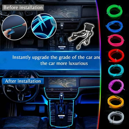 Mittory DealCar Cold Light Atmosphere Lamp Interior Light Guide Led Atmosphere Lamp EL Luminous Line 2 Meters + 5V USB Drive Universal Car Decorative Lamp
Mittory DealCar Cold Light Atmosphere Lamp Interior Light Guide Led Atmosphere Lamp EL Luminous Line 2 Meters + 5V USB Drive Universal Car Decorative Lamp